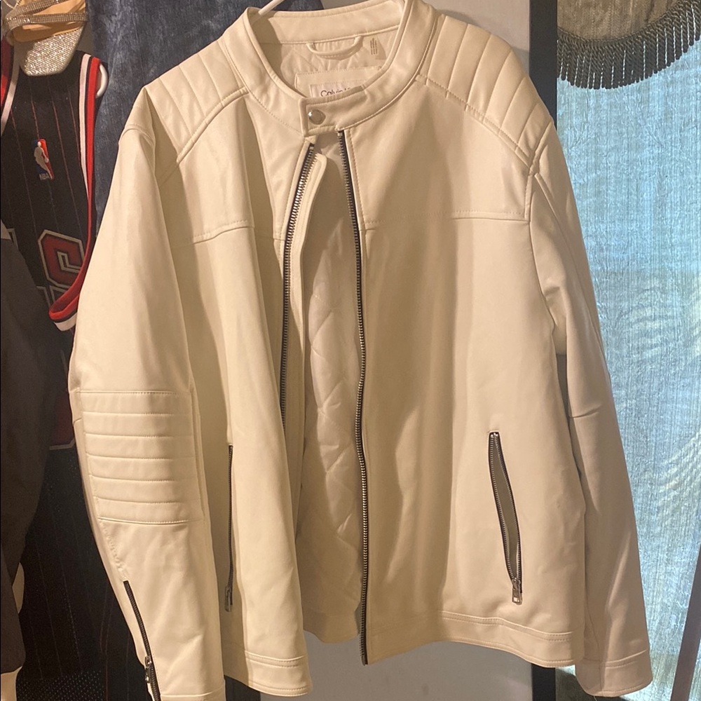Calvin Klein Cream Lightweight Shirt Jacket